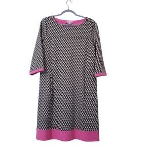 Lilly Pulitzer Geometric Abstract Print Knit Shift Dress 3/4 Sleeves